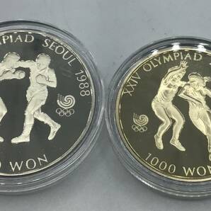 【9954】 SEOUL 1988年 ソウルオリンピック記念メダル 記念硬貨 1000ウォン・2000ウォン ケース付の画像4