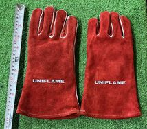 ユニフレーム　UNIFLAME　革手袋　キャンプグローブ　キャンプ　アウトドア　手袋　革製　レッド　赤系　mc03019845_画像9