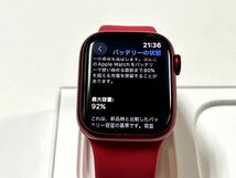 ★即決 バッテリー92%★ Apple Watch Series 7 41mm PRODUCT RED アップルウォッチ レッド アルミニウム GPS 純正品 レッド スポーツバンド_画像9