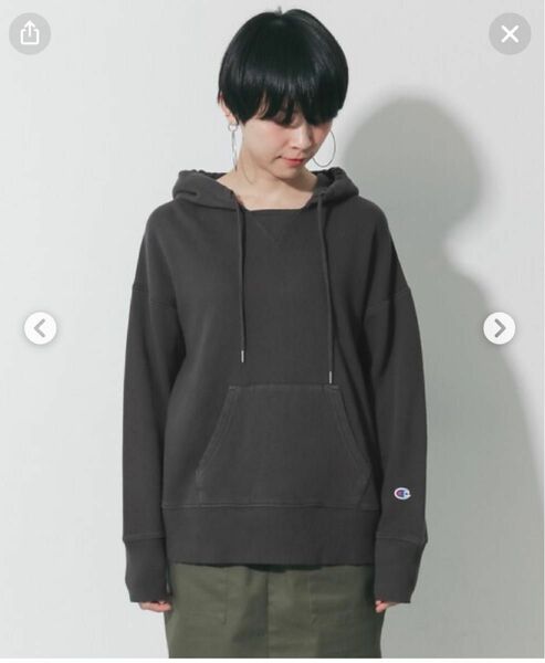 Champion×DOORS　Vガゼット製品染めパーカー　ブラック