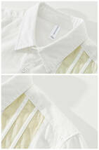 シャツジャケット　長袖シャツ 新品 メンズ　春秋服　カジュアルシャツ　トップス　コットンシャツ【YH2417】白　XL_画像2