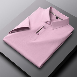 ポロシャツ　半袖シャツ　ゴルフシャツ　UPF50+　夏薄目涼しい　新品 メンズ カジュアルシャツ　トップス【CZ-8618】ピンク　3XL