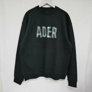 【1円】未使用 ADER error アーダーエラー 20AW Mask Sweatshirt マスクスウェットシャツ クルーネック ロゴ オーバーサイズ BLACK A2