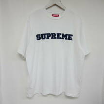 【1円】良好 国内正規 Supreme 23AW 23FW Collegiate S/S Top Tee ロゴアップリケTシャツ ハーバードロゴ White ホワイト 白 M_画像1