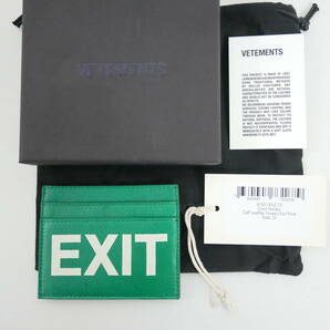 【1円】未使用 入手困難 VETEMENTS ヴェトモン アーカイブ デムナ期 18SS カードケース カードウォレット Exit Print WSS18AC10 Green 緑の画像1