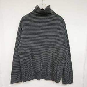 【1円】未使用 国内正規 YAECA CONTEMPO ヤエカ 53002 COTTON L/S T-shirt high neck ハイネックTシャツ ボーダー STRIPE 定価26400円 L