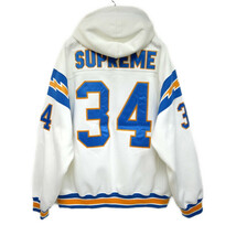 【1円】国内正規 Supreme 24SS Football Zip Up Hooded Sweatshirt フットボール ジップアップパーカー ナンバリング White ホワイト 白 XL_画像4