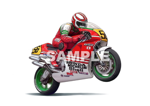 即決送料無料　NSR500ガン・ボーイ　バイクグラフィック 額付きインテリア雑貨　HONDA リアル郡(ホンダファクトリー1989) 