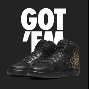 Faust × Nike SB Dunk High "Black and Metallic Gold"