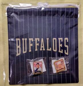 オリックス・バファローズ★早期入会キャンペーン「Buffaloes オリジナル巾着」＆中川圭太 山崎 颯一郎 バファロッピン ピンバッジ★Bs2024