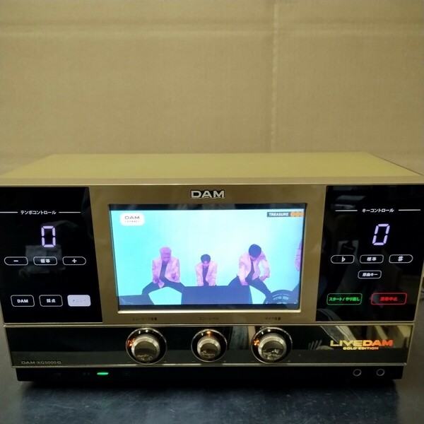 T47　業務用　第一興商　LIVE DAM コントローラー　DAM-XG5000G ゴールド 中古　点検動作品　電源コード補修有り