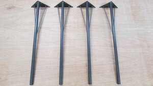 アイアン 鉄 鉄脚 テーブル脚　黒皮パイプ φ２１．７×Ｔ１．９　　磨き支え棒 φ６　キャップ付き