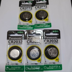 # new goods # Panasonic #CR2032 button battery #5 piece set #3