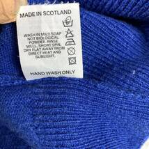 バーバリー スコットランド製 Vネックニット ブルー 刺繍 メンズ 48 YA6332_画像6