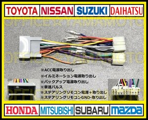 ホンダ24P→トヨタ・ダイハツ6P10P変換ハーネス ナビ オーディオ ステアリングリモコン 車速パルス(センサー)アクティ オデッセイ ライフ e