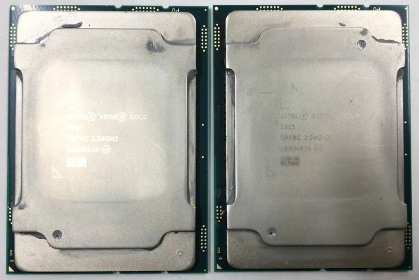 2枚セット同一ロット XEON GOLD 5215 Intel CPU 2.50GHz SRFBC 10コア ソケット 