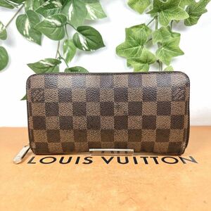 1円 ルイヴィトン LOUIS VUITTON ダミエ 長財布 ジッピー ラウンドファスナー N41661 シリアルナンバー CA4172 男女兼用