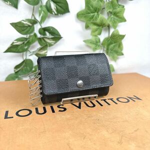 【美品】1円 LOUIS VUITTON ルイヴィトン キーケース ダミエ グラフィット ミュルティクレ6 N62662 シリアル CT2008