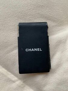 CHANEL シャネル ブラック　ミラー　鏡　ミニ鏡　コスメ　コンパクト　油取り紙