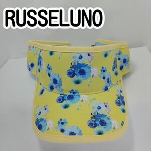 [USED] RUSSELUNO サンバイザー イエロー 花柄 フリーサイズ(約60～62㎝)【0233】