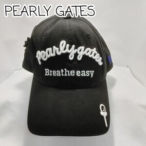 [USED] PEARLY GATES × NEW ERA キャップ ブラック フリーサイズ(約58～61㎝)【0307】