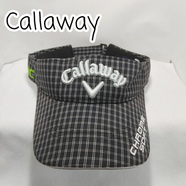 [USED] Callaway サンバイザー チェック柄 フリーサイズ(約58～60㎝)【0312】