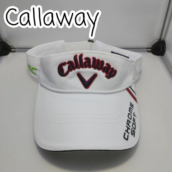 [USED] Callaway サンバイザー ホワイト フリーサイズ(約59～61㎝)【0329】