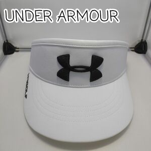 [USED] UNDER ARMOUR サンバイザー ホワイト フリーサイズ(約59～64㎝)【0337】