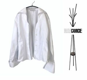 ナラカミーチェ　美品　フライフロント　コットン　デザイン　シャツ　ブラウス　白　NARACAMICIE
