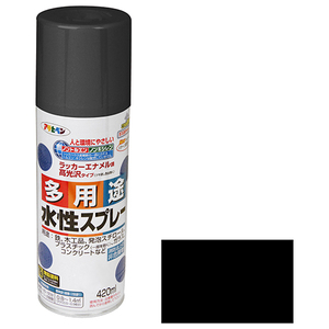 水性多用途スプレー アサヒペン 塗料 スプレー塗料 420ml クロ