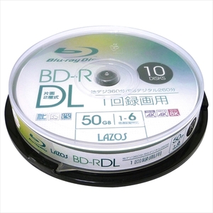 100枚セット (10枚X10個) Lazos BD-R DL L-BDL10PX10