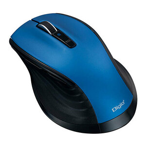 Digio デジオ F_line Bluetooth静音5ボタンBlueLEDマウス Lサイズ ブルー MUS-BKF149BL