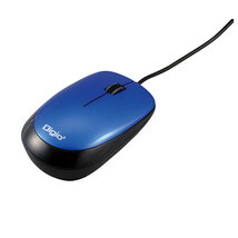 Digio デジオ 小型有線3ボタン光学式マウス ブルー MUS-UKT114BL_画像4