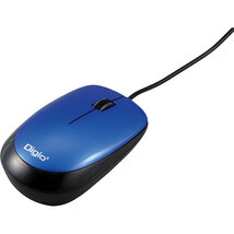 Digio デジオ 小型有線3ボタン光学式マウス ブルー MUS-UKT114BL_画像3