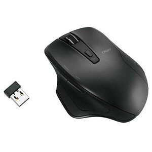 Digiote geo hand . Fit make car b body wireless quiet sound 5 button BlueLED mouse black MUS-RKF155BK