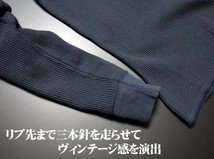 ミリタリー サーマル ワッフル 長袖 Tシャツ S メンズ 米海軍 NAVY 黒猫 MAVEVICKS ブランド 紺 ネイビー_画像5