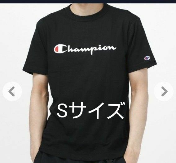 メンズSサイズ Tシャツ Champion チャンピオン 半袖 ビッグロゴ コットン ブラック