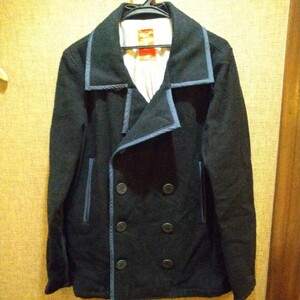 whiz limited with limited pea coat L dark blue NAVY outer pea coat 
