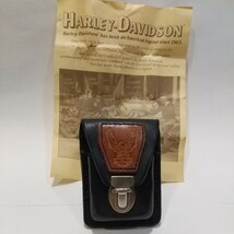 未使用 HARLEY-DAVIDSON ハーレーダビッドソン オフィシャル レザーzippoケース 冊子付き_画像1