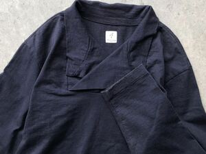 ANATOMICA ショールカラー仕様 ヘビーウェイトコットン カットソー M 38-40 アナトミカ メンズ 長袖 Tシャツ 紺 ネイビー