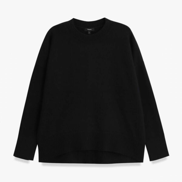 Theory 23AW コットンカシミア ラインステッチ クルーネックニット