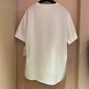 未使用品 le chanter ルシャンテ ロゴTシャツ 白 半袖 ホワイト ネイビー 38サイズ Mサイズ 日本製 の画像2