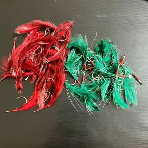 釣り針 毛針 赤約25本、緑約25本、合計約50本 未使用 保管品 ソイ カサゴ キジハタ