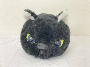 【IE155】(O) かぶりっこネコ かぶりもの 着ぐるみ 黒猫 フェイス ねこ 猫マスク 動物 コスプレ ハロウィン パーティ 仮装 中古現状品 