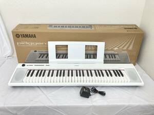 【IE178】(O) YAMAHA ヤマハ 電子キーボード 61鍵盤 NP-12WH 2021年製 電子ピアノ 電源アダプタ付 譜面台付 通電音出し確認済 中古現状品