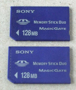 送料無料 SONY ソニー 純正 MEMORY STICK メモリースティック Duo 128MB MSH-M128 2枚 日本製 MADE IN JAPAN 即決！