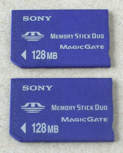 送料無料 SONY ソニー 純正 MEMORY STICK メモリースティック Duo 128MB MSH-M128 2枚 日本製 MADE IN JAPAN 即決！