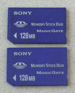 送料無料 SONY ソニー 純正 MEMORY STICK メモリースティック Duo 128MB MSH-M128 2枚 日本製 MADE IN JAPAN 即決！　