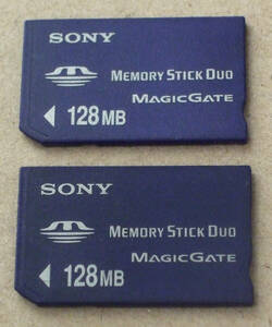 送料無料 SONY ソニー 純正 MEMORY STICK メモリースティック Duo 128MB MSH-M128 2枚 日本製 MADE IN JAPAN 即決！