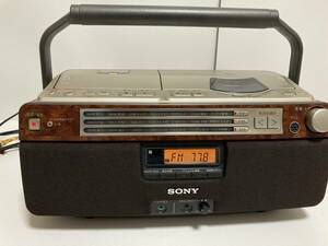  Junk SONY CD radio-cassette CFD-A100TV 05 year made CD reading .. not electrification verification settled FM/AM verification settled cassette operation not yet verification scratch dirt have 